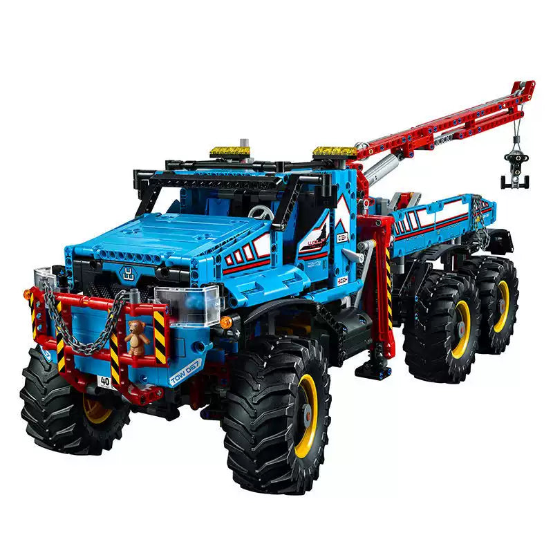 [N] テクニック 6×6 オフロード レッカートラック RC仕様 地形対応 リモコン ピックアップ 組立ブロック 男の子向け知育玩具