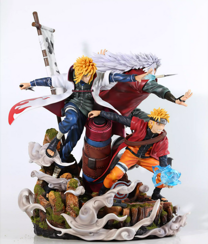 [N] NARUTO -ナルト- 絆と宿命 ナルト＆自来也＆波風ミナト GKスタチュー 大型フィギュア